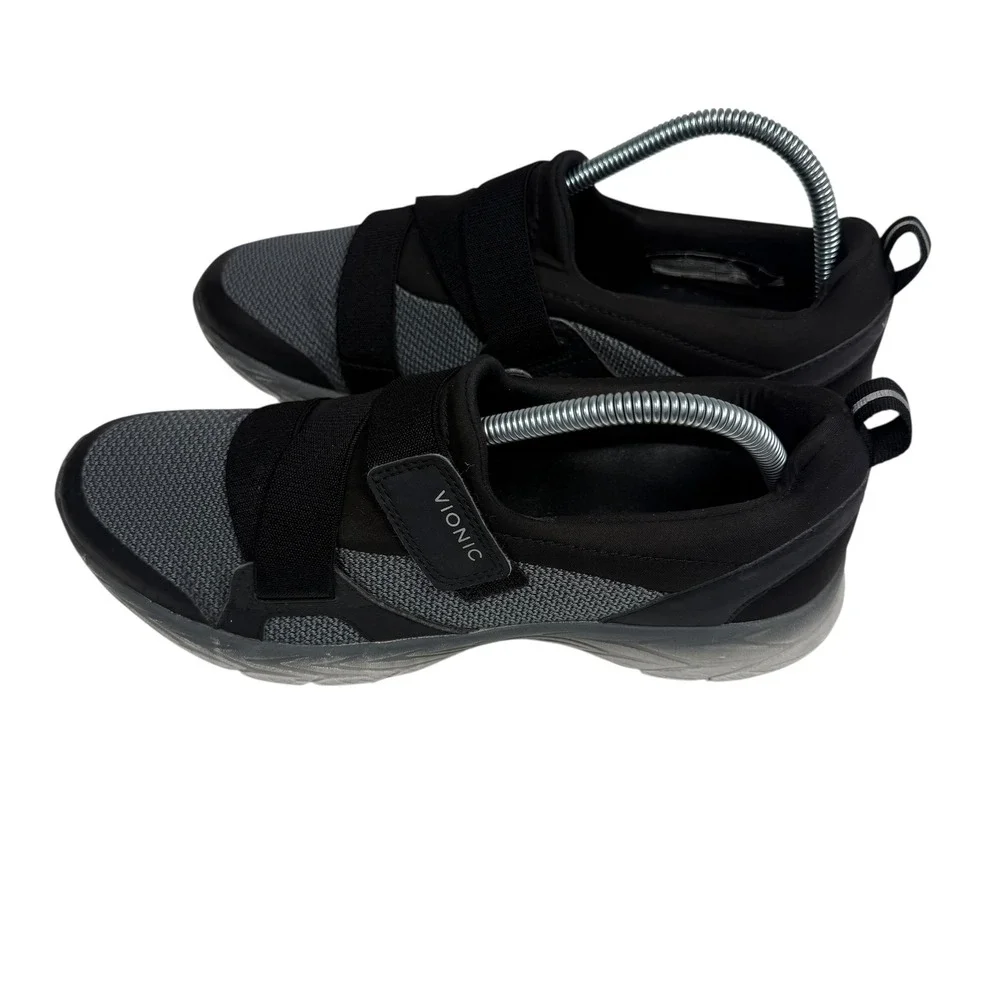 Vionic Dash Womens Black Grey Mesh Slip On Walking Sneakers ASR1449 Size‎ 9.5